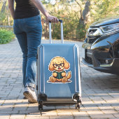 Kawaii Poodle Lesen eines Buches Aufkleber (Koffer Insitu)