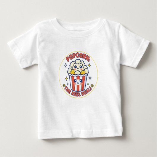 Kawaii Popcorn Film Pun Baby T-shirt (Vorderseite)