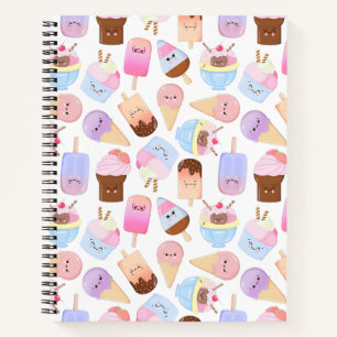 Kawaii Popsicle Muster Adorable handGezeichnet Eis Notizblock