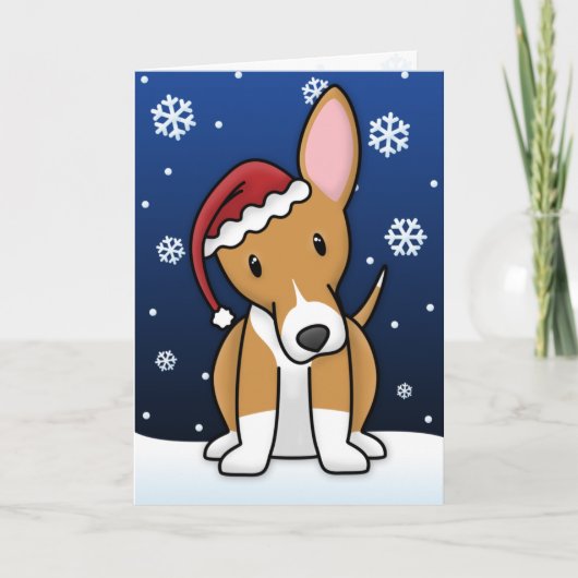 Kawaii Portugiesische Podengo Weihnachtskarte Feiertagskarte (Vorderseite)