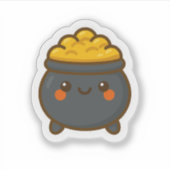 Kawaii Pot of Gold Aufkleber (Vorderseite)