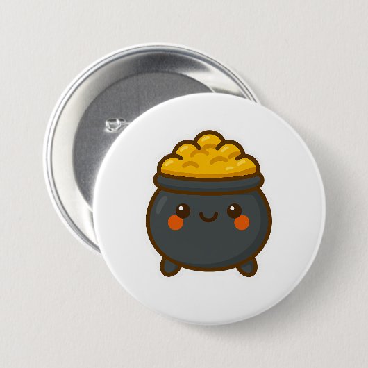 Kawaii Pot of Gold Button (Vorne & Hinten)