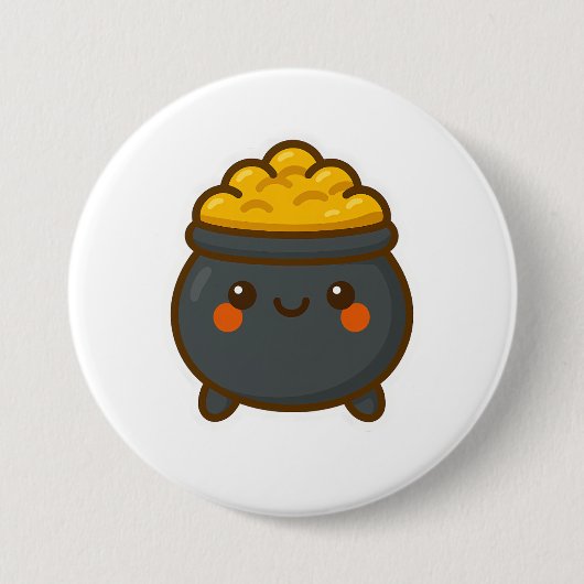 Kawaii Pot of Gold Button (Vorderseite)