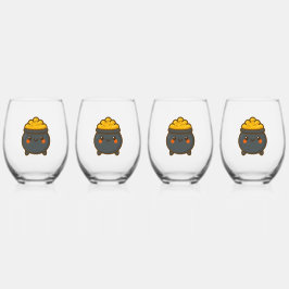 Kawaii Pot of Gold Weinglas Ohne Stiel