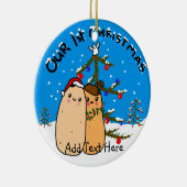 Kawaii Potato Couple Erstes Weihnachtsfest persona Keramik Ornament (Rechts)