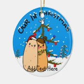 Kawaii Potato Couple Erstes Weihnachtsfest persona Keramik Ornament (Links)