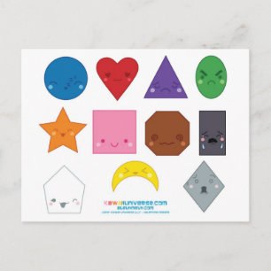 Kawaii Preschool Shapes Postkarte
