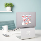 Kawaii Present Geschenkboxen Kitty Vinyl Stickers Aufkleber (Laptop auf Schreibtisch)