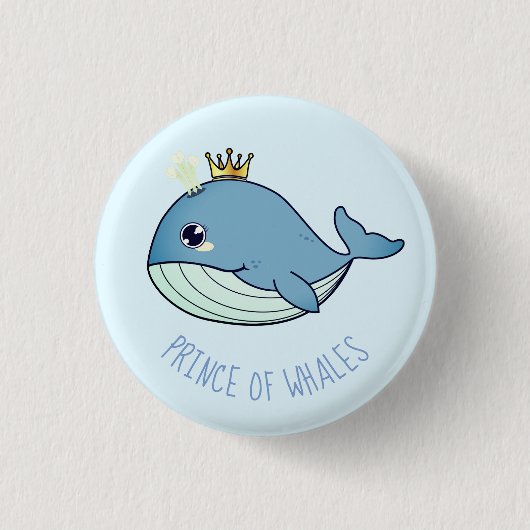 Kawaii ‚Prince of Whales‘ Button (Vorderseite)