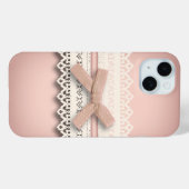 Kawaii Prinzessin mädchenhafte, weiße Spitze, rosa Case-Mate iPhone Hülle (Rückseite (Horizontal))