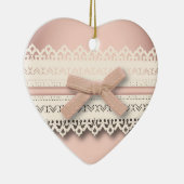 Kawaii Prinzessin mädchenhafte, weiße Spitze, rosa Keramikornament (Rechts)