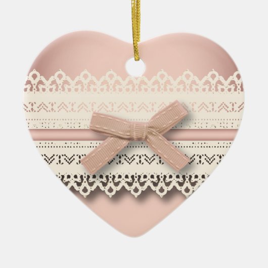 Kawaii Prinzessin mädchenhafte, weiße Spitze, rosa Keramikornament (Vorne)