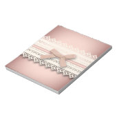 Kawaii Prinzessin mädchenhafte, weiße Spitze, rosa Notizblock (Rotiert)