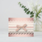 Kawaii Prinzessin mädchenhafte, weiße Spitze, rosa Postkarte (Stehend Vorderseite)