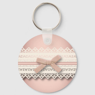 Kawaii Prinzessin mädchenhafte, weiße Spitze, rosa Schlüsselanhänger