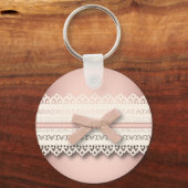 Kawaii Prinzessin mädchenhafte, weiße Spitze, rosa Schlüsselanhänger (Vorderseite)