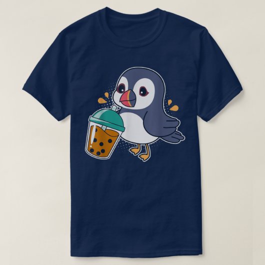 Kawaii Puffin Bird Drinking Boba - Bubble Tee (Design vorne)