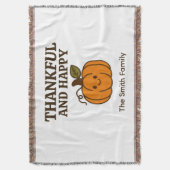 Kawaii Pumpkin Dankbarkeit und glücklicher Familie Decke (Vorderseite Vertikal)