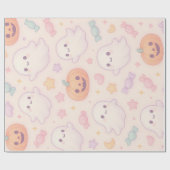 Kawaii Pumpkin Halloween Design  Geschenkpapier (Flach)