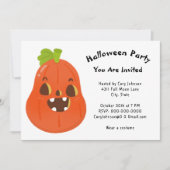 Kawaii Pumpkin Halloween Jack o' Lantern WH Party Einladung (Vorderseite)