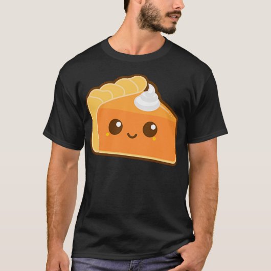 Kawaii Pumpkin Pie Slice Women Cute Face Tshirt Sh (Vorderseite)