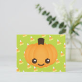 Kawaii Pumpkin Postkarte (Stehend Vorderseite)