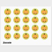 Kawaii Pumpkin Runder Aufkleber (Blatt)
