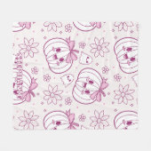 Kawaii Pumpkins, Geister und Blume Fleecedecke (Vorderseite (Horizontal))