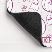 Kawaii Pumpkins, Geister und Blume Mousepad (Ecke)