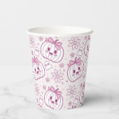 Kawaii Pumpkins, Geister und Blume Pappbecher (Rückseite)