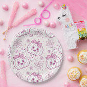 Kawaii Pumpkins, Geister und Blume Pappteller (Party)