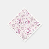 Kawaii Pumpkins, Geister und Blume Serviette (Ecke)