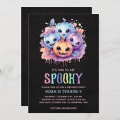 Kawaii Pumpkins Halloween-Party Einladung (Vorne/Hinten)