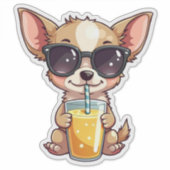 Kawaii Pup Drink Juice Aufkleber (Vorderseite)