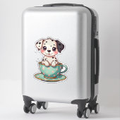 Kawaii Pup in einem Cup Aufkleber (Koffer)