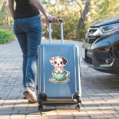 Kawaii Pup in einem Cup Aufkleber (Koffer Insitu)