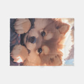 Kawaii Puppy Fleecedecke (Vorderseite (Horizontal))