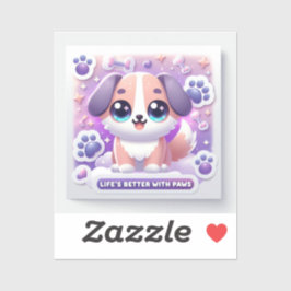 Kawaii Puppy Life's Better with Paws Dog Decal Aufkleber