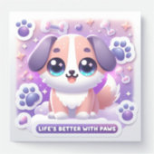 Kawaii Puppy Life's Better with Paws Dog Decal Aufkleber (Vorderseite)