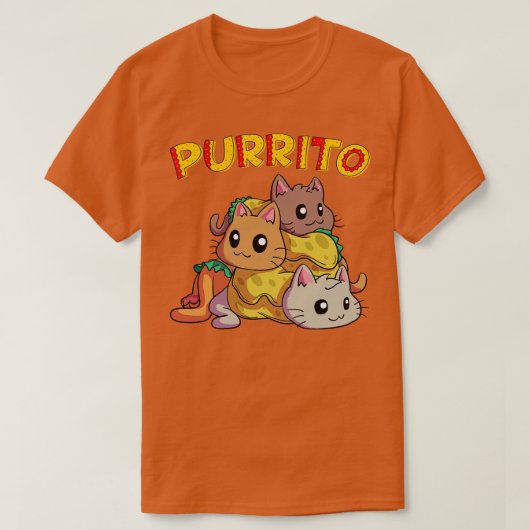 Kawaii Purrito Pyramid Funny Kitty Cat Burrito Foo T-Shirt (Design vorne)