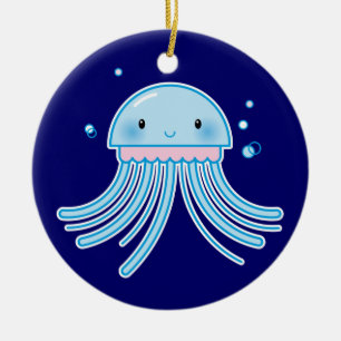 Kawaii Quallen Keramikornament