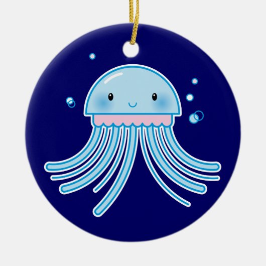Kawaii Quallen Keramikornament (Vorne)