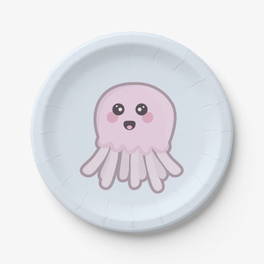 Kawaii Quallen Pappteller (Vorderseite)