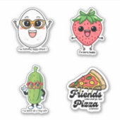 Kawaii Quartett Delights Süße Figur Aufkleber Set (Vorderseite)