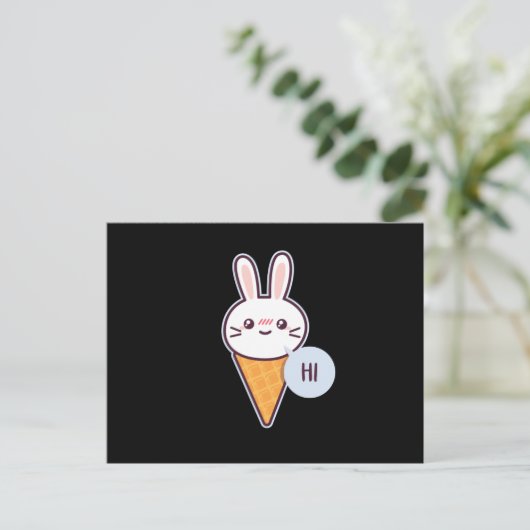 Kawaii Rabbit Postkarte (Stehend Vorderseite)