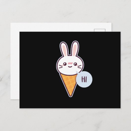 Kawaii Rabbit Postkarte (Vorne/Hinten)