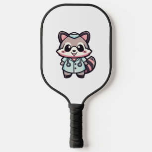 Kawaii Racoon als Krankenschwester Pickleball Schläger