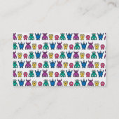Kawaii Rainbow Alien Monsters Muster Visitenkarte (Rückseite)