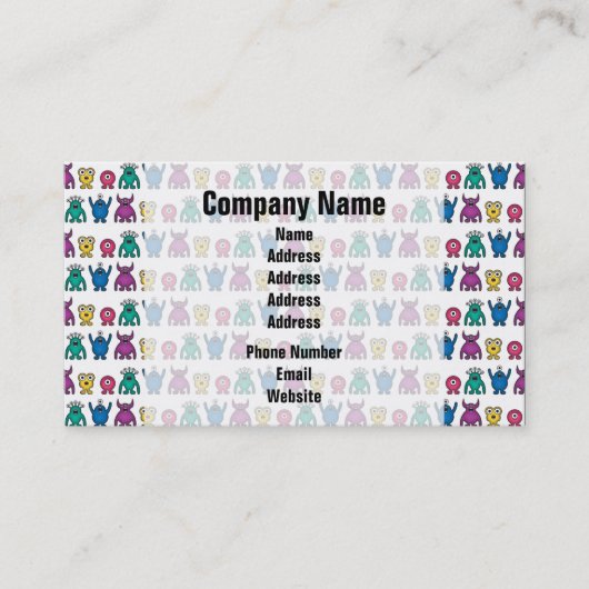 Kawaii Rainbow Alien Monsters Muster Visitenkarte (Vorderseite)
