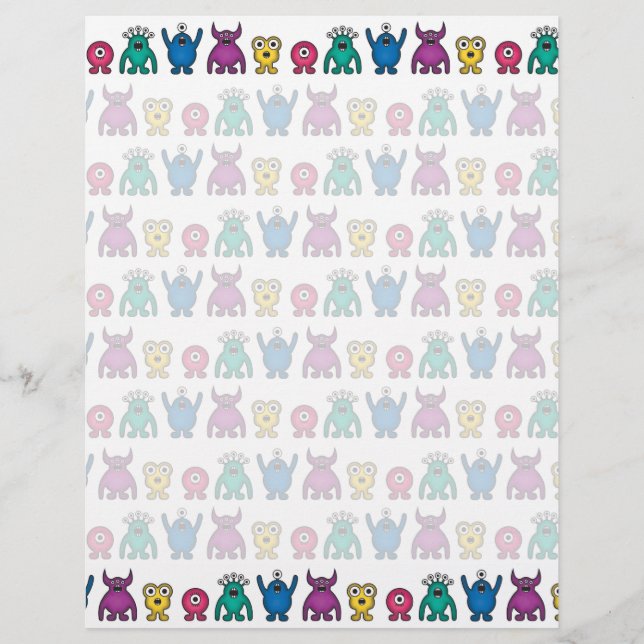 Kawaii Rainbow Alien Monsters Pattern (Vorderseite)